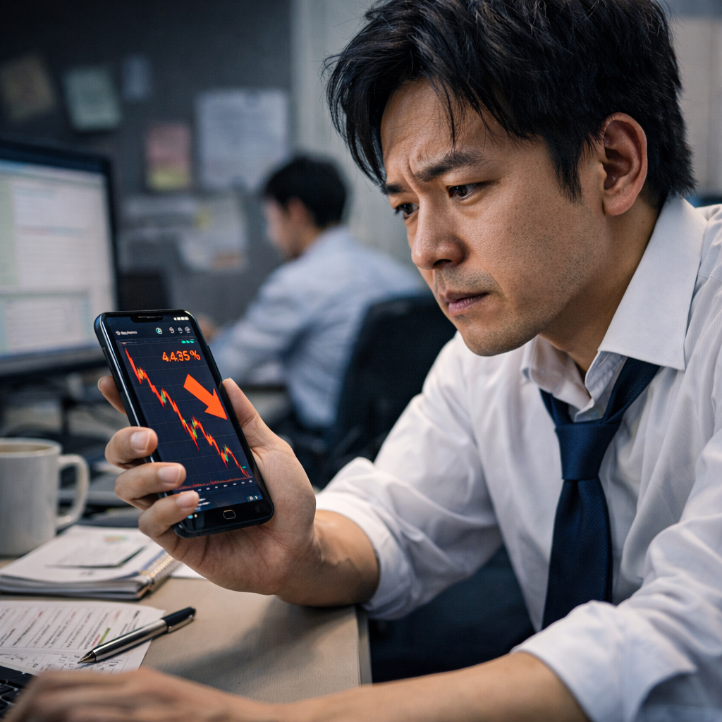 仕事中でもスマホで相場が気になってしまうトレーダー